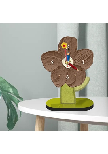 Homyl Masaüstü Saat Süs Modern Masa Saati Kahverengi-15cmx20cm Kahverengi 15cmx20cm Çok Renkli