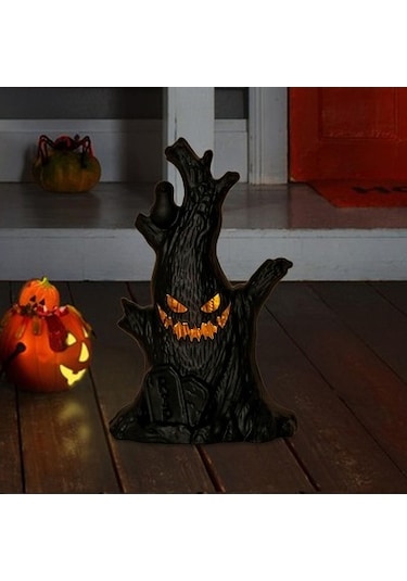 Lijinxu Cadılar Bayramı Hayalet Ağaç Kütüğü Işıklı Süs