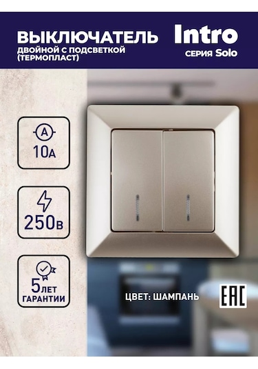 Intro Işıklı Çift Anahtar Selfe 10a-250v 124114896