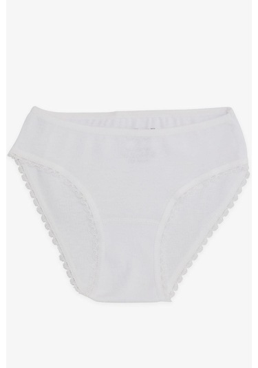 Breeze Kız Çocuk Külot İç Giyim 3-11 Yaş, Beyaz-beyaz Beyaz