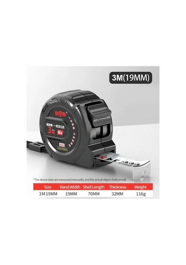 3x19mm-yüksek Hassasiyetli Ölçme Aletleri 3 5 7.5 10 M Ev Ağaç İşleme Cetveli Kalınlaşma Su Geçirmez Ve Anti Korozyon Mezura