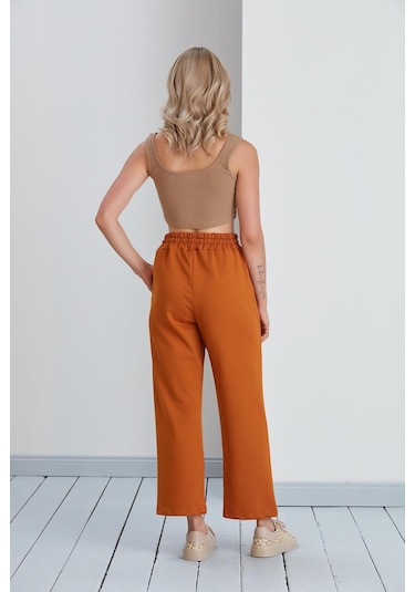 Basic Model Bol Paça 2 İplik Eşofman Altı Camel-camel Camel