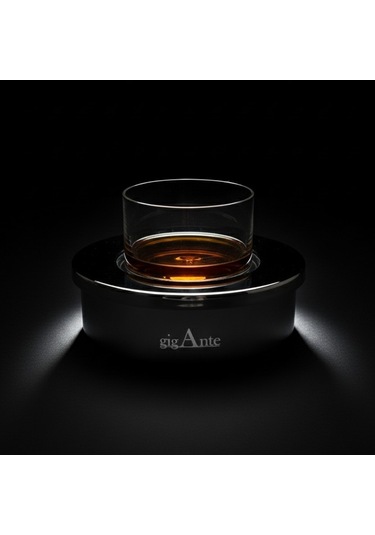 Gigante Deluxe El Yapımı Çelik Viski Soğutucu Ve Premium Viski Kadehi Seti Gümüş