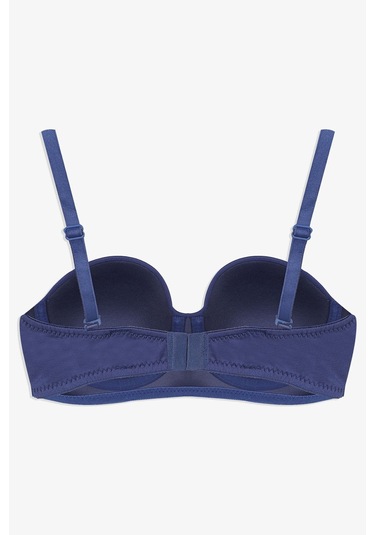 Kadın Dolgusuz Mikro Straplez Sütyen İndigo