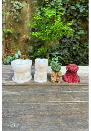Rose Bear Ve Rose Dog İki Adet Silikon Mum Kalıp Seti