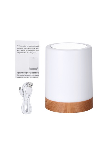 V3 Neoglint Led Renkli Ahşap Gece Lambası Sıcak Beyaz + Renkli Işık Çok Renkli