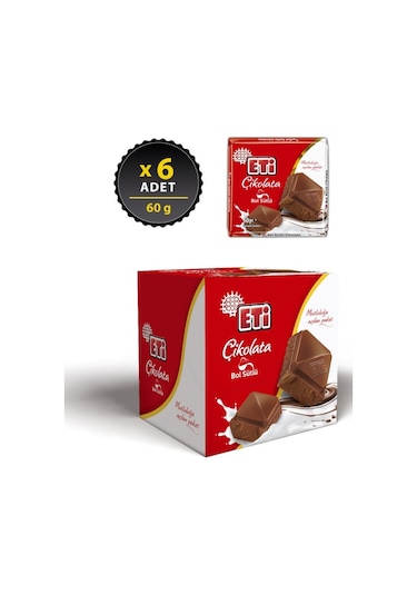 Çikolata Bol Sütlü Kare 60 G X 6 Adet