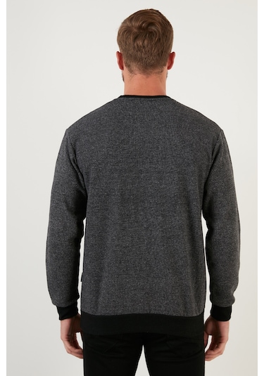 Buratti Slim Fit Bisiklet Yaka Pamuklu Erkek Kazak 456201 Gri