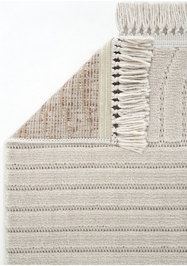 Cool Halı Stone 1090 Bej Kaymaz Taban Koridor Halısı Kesme Yolluk Mutfak Halısı Modern Salon Halısı