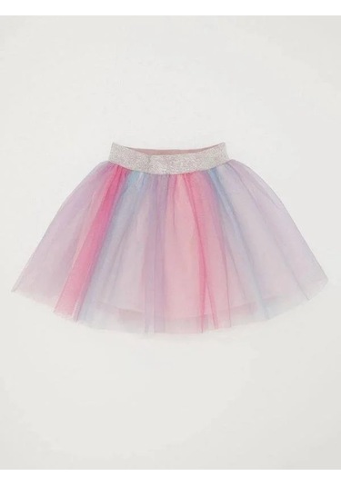 Kız Çocuk Beli Lastikli Siyah Tütü Etek-15346 Çok Renkli