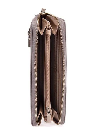 Guess Kadın Kahverengi Laurel Büyük Fermuarlı Cüzdan Kahverengi