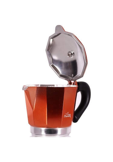 Any Morning Hes-6 Espresso Kahve Makinesi Alüminyum Moka Pot 240 Ml Bakır