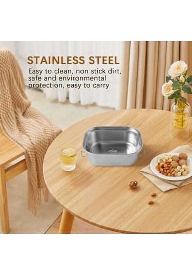 Ulzyvf Paslanmaz Çelik Öğle Kutusu - Çocuk Bento Kutusu, Gümüş, Dayanıklı Gümüş