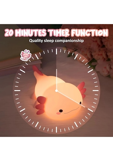 Honeybeeshop Sevimli Akulot Gece Lambası Pembe Dokunmatik Usb Şarj Edilebilir Led Bebek Odası Dekoru Pembe