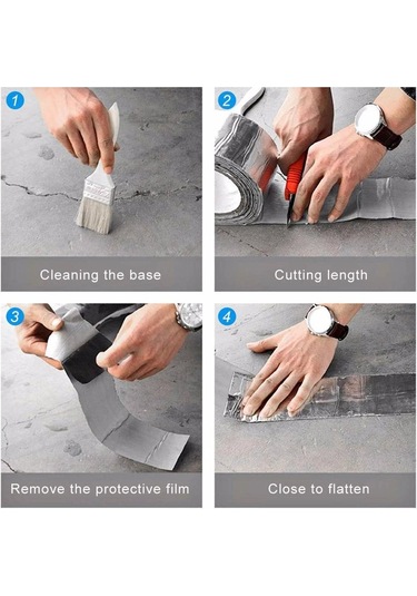 Yapışkan Alüminyum Folyo Butil Lastik Bant Kendinden Yapışkanlı Su Geçirmez Çatı Boru Hortumu