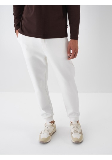 Ekru Pamuk Dokulu Regular Fit Sweat Pantolon 380186 Ekru