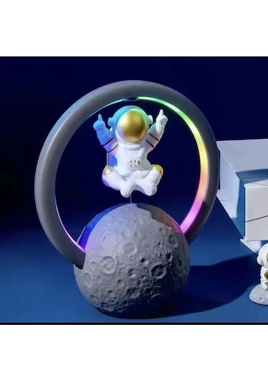 Manyetik Astronot Tasarımlı Bluetooth Hoparlör Gece Lambası Şarjlı Dokunmatik-1760 Çok Renkli