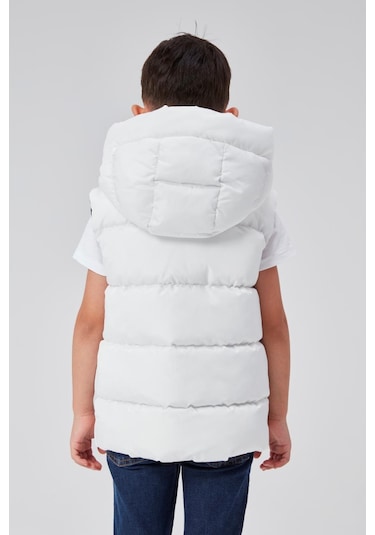 Benitto Kids Kapüşonlu Erkek Çocuk Şişme Yelek 51311 Beyaz