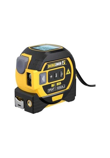 Pazly 3'ü 1 Arada Lazer Şerit Metre: 40m Lazer Uzaklık + 5m Şerit + Çapraz Ölçüm - Pratik Ve Hassas Ölçüm Aracı