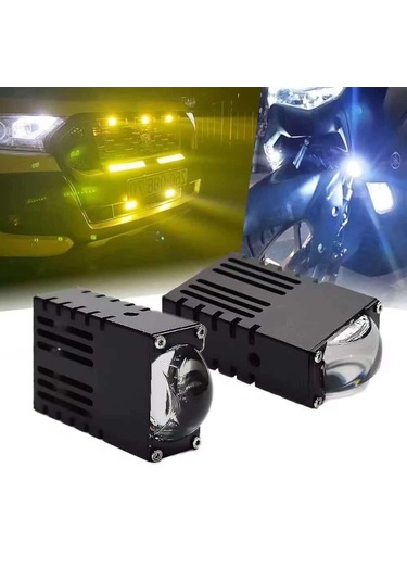 Super Slim Led Projektör Sarı Beyaz 40 W Motosiklet Sis Far Takım