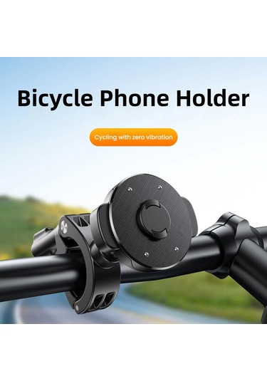 Manyetik Halkalı Bisiklet Motosiklet Snap-on Cep Telefonu Tutucu Ql-10 Siyah Ql-10 Siyah