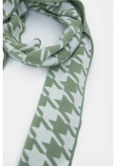 Perspective Küf Yeşili Ekru Renk Kadın Atkı Yeşil - Ekru