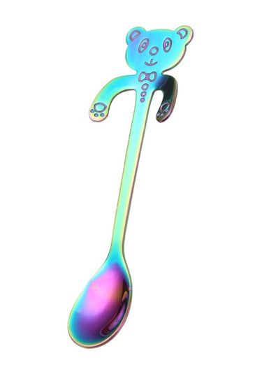 Kosona 304 Paslanmaz Çelik Kupa Asılı Kartoon Ayı Şekilli Kahve Çay Dondurma Kaşığı - Renkli Ve Dayanıklı Diğer