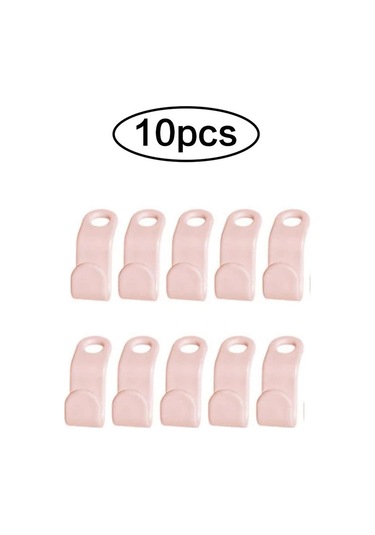 Pembe 50 Adet Elbise Askısı Genişletici Klipler Uzay Tasarrufu Konektörü Kanca Basamaklı Askılar Kanca Ev Dolap Depolama Raf Organizasyonu 10 Pembe