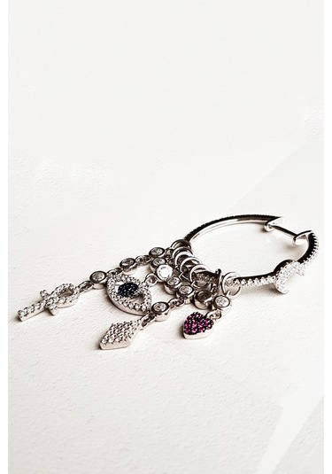 MorMajor Silver Tekli Ithal Halka Sallantılı Figürlü Gümüş Küpe-7336