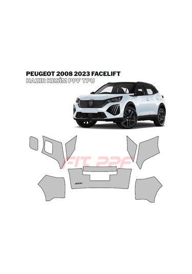 Peugeot 2008 - 2023 Facelıft 210 Mikron Premium Tpu Ppf Kaplama Seti-arka Grup