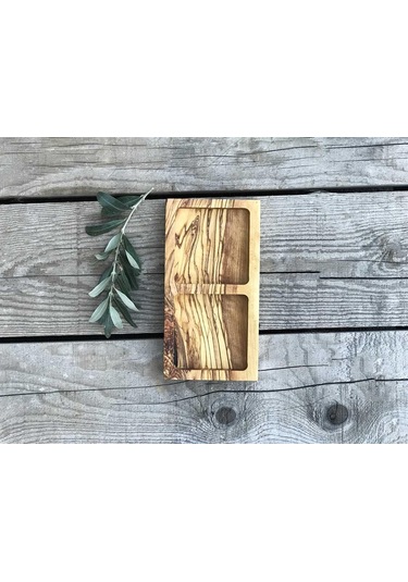 Zethome Zeytin Ağacı Ahşap Oyma Çerezlik İkili