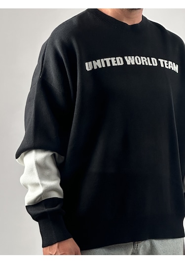 Oversize Siyah New York Erkek Triko Sweat Coc1043 Siyah