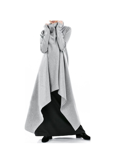 Barbora Günlük Yazlık Mevsimlik Salaş Panço Kadın Elbise 5110gri2