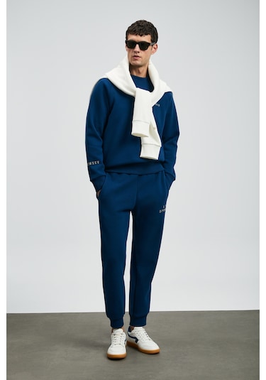 Lufian Sıgma Erkek Sweatshirt Saks Saks 112030186100240 Saks Mavi