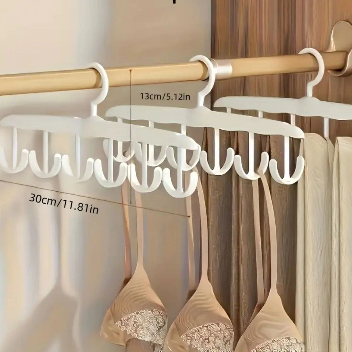 1 Adet Yer Tasarruflu 6 Kancalı Plastik Dolap İçi Düzenleyici Pratik Askı -m11 Beyaz