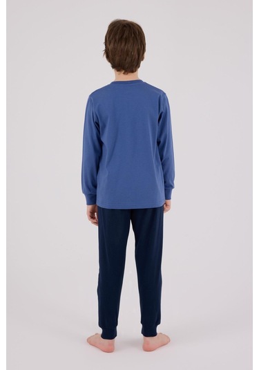 Rolypoly Erkek Çocuk Uzun Kol Pijama Takım Okyanus-1736 Mavi