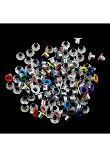 Giyim Leathercraft Scrapbooking Bezeme İçin 100 Adet Metal Kuşgözü Toka 6mm