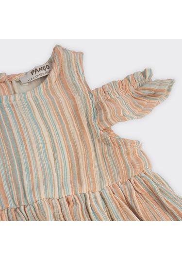 Kız Çocuk Çizgi Desenli Elbise 2411gb26049-4343 001