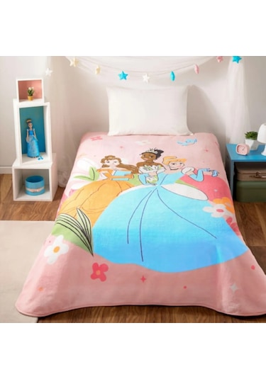 Kristal By Taç Lisanslı Tek Kişilik Çocuk Battaniye 160x220 -pri Pembe