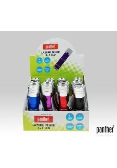 Panther Pt-1325 Lazerli El Feneri 8+1 Led 12 Adet Çok Renkli