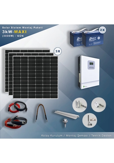 Matech 3 KW Maxi Solar Paket Sistem 3000W/gün