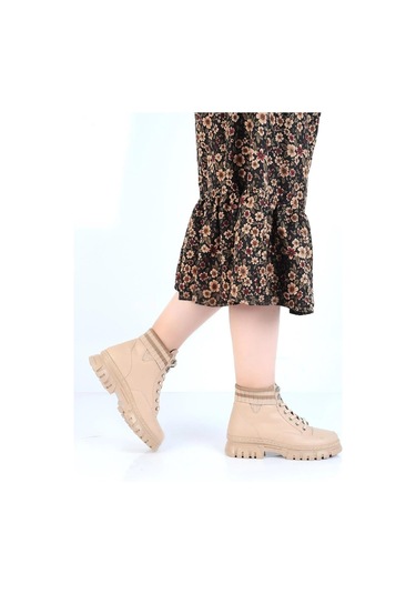 M.p. 232-1427 Zn Kadın Bej Düz Bot-bej Bej