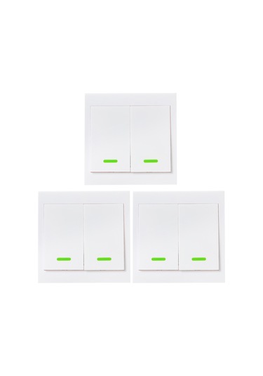 Padalink 3'lü Akıllı Ev Anahtarı - 433mhz Kablosuz Rf Kumanda İle Uzaktan Açma/kapama, 2 Kanallı Duvar Paneli