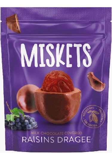 Miskets Sütlü Çikolata Kaplı Üzüm Draje 70 G