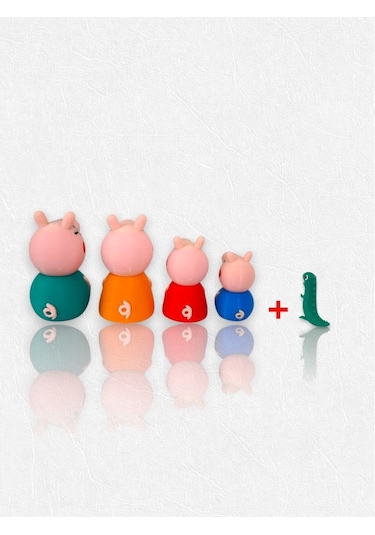 Peppa Pig Action Figure Domuz Peppa Ailesi Oyuncak Set + Dinozor Peppa Pig