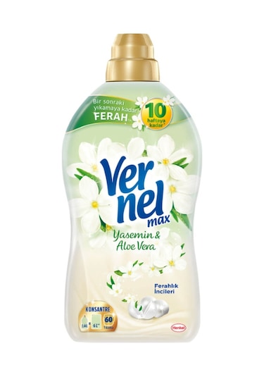 Vernel Max Konsantre Çamaşır Yumuşatıcısı Yasemin & Aloe Vera 1440 ML