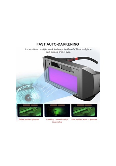Jokmae "güneş Enerjili Otomatik Kararan Kaynak Gözlüğü - Abs+pc Malzeme, Dayanıklı Konfor"