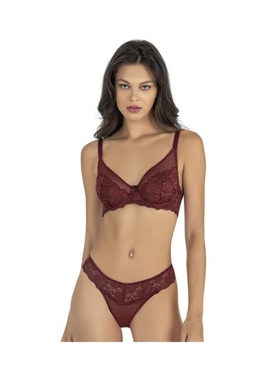 Fabony Bayan Dantelli Bralet Sütyen Külot Takımı 4170 Bordo