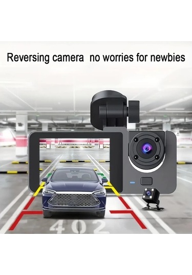 Sandwich Motion003 Ourlıfe 1080p Çift Lens Araç Kamerası, Gece Görüş 2 Ekran