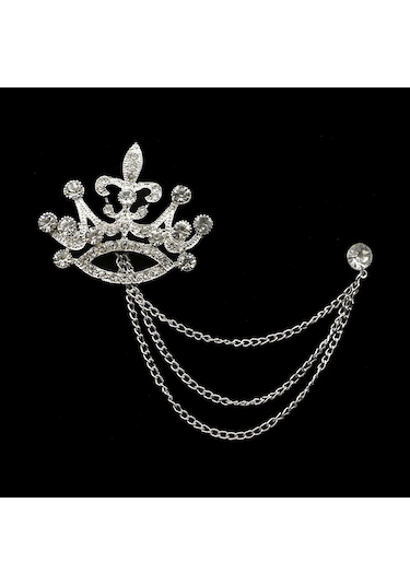 Yeni Retro Erkek Kostümü Pantolon Zincir Yafak Iğne Ejderha Geyik Taç Kafatası El Broşu 12 12 Çok Renkli